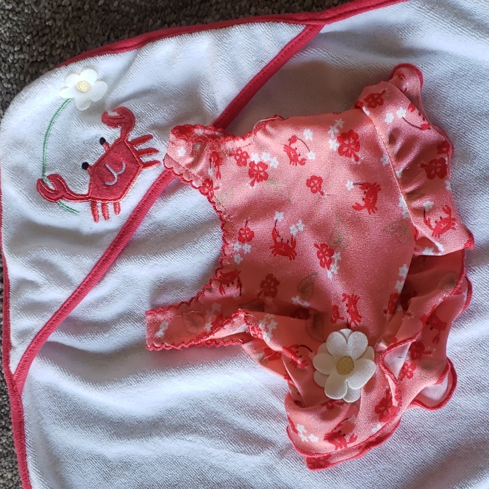 Bitty baby swimsuit and towel set. - Picture 2 of 3